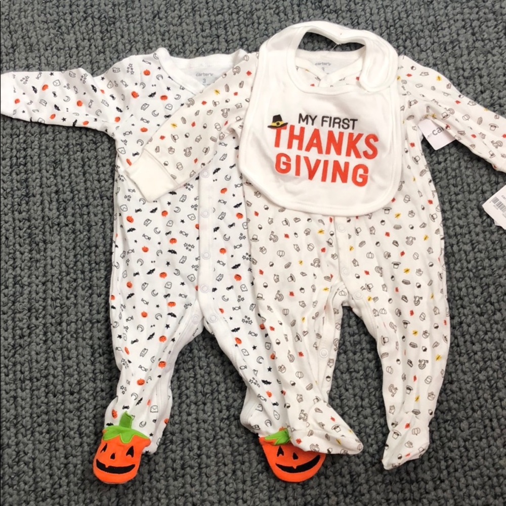 Carters Halloween and thanksgiving onesies